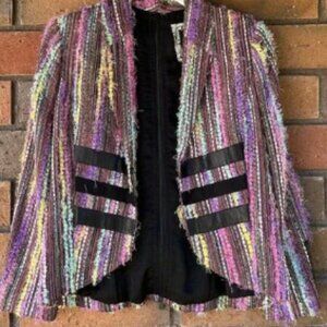 Kelly Wearstler Multicolored Tailored‎ Blazer with Lambskin Detail Size 0 Party